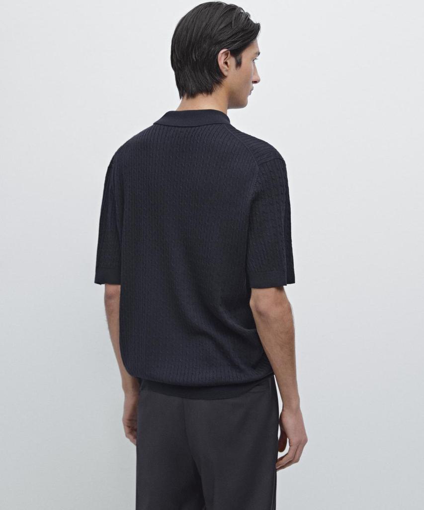 Masimodutti Merino Wool Knit Polo Sweater