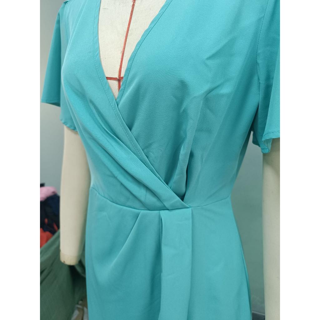 Summer Elegant Women's Dress, Short Sleeve Waist Cinched Pencil Dress, Polyester European American Style Dress for Crossborder Outfit