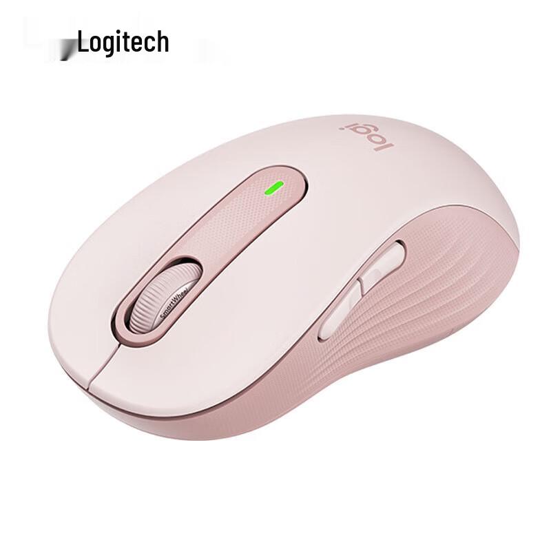 Logitech M650M Wireless Bluetooth Silent Mouse - Pink for Medium-Small Hands