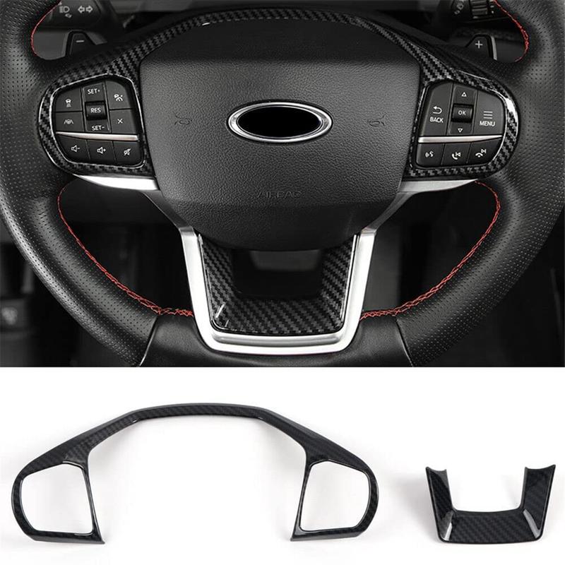 A87Q-Lenkrad-Zierblende ABS Kohlefaser für Ford Explorer - Innenraumzubehör