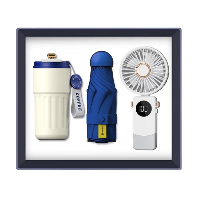 Thermal Mug Gift Set with Umbrella & Fan