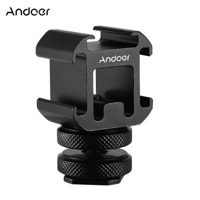 On-Camera Mount Adapter 3 Cold Shoe Mount Adapter for DSLR Camera for LED Video Light Microphone Monitor