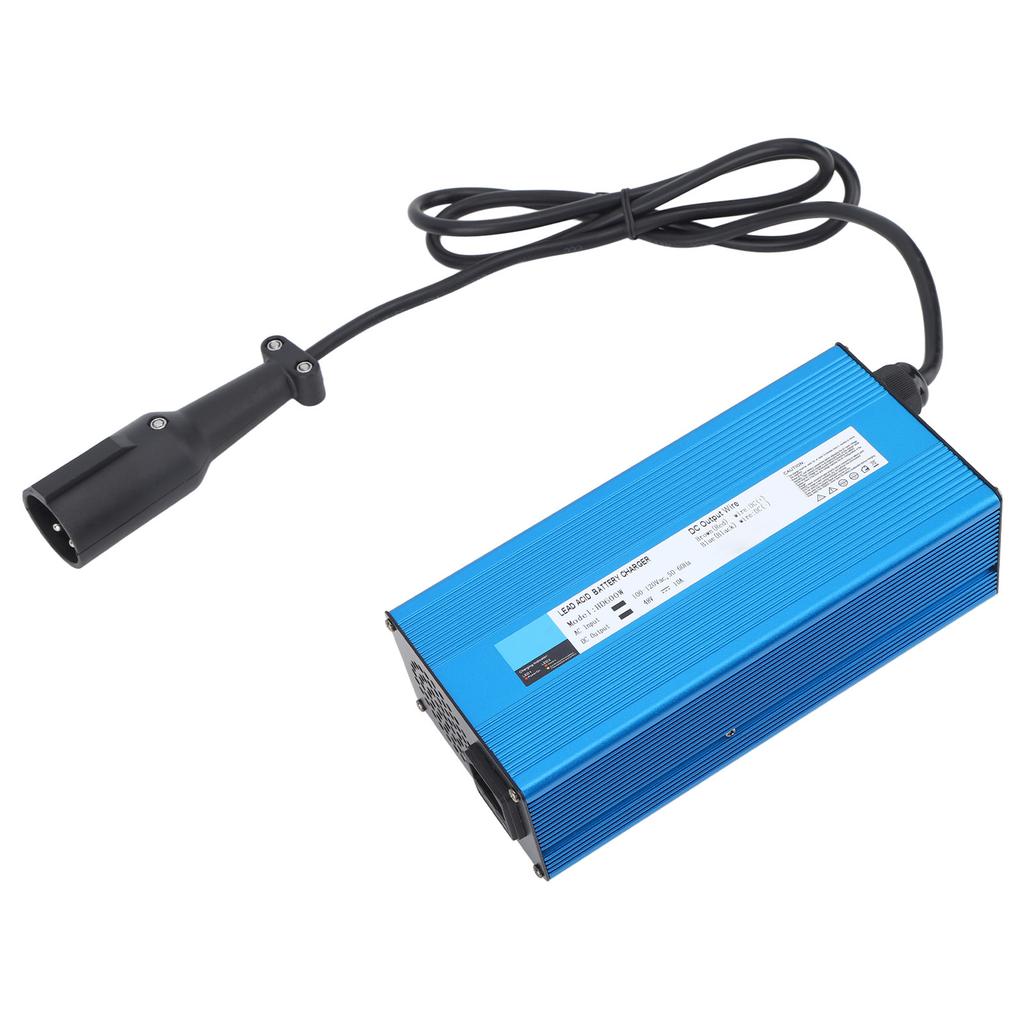 600W 48V 10A Golf Cart Battery Charger 48 Volt Club Cart Battery Charger with OBC   Blue Shell