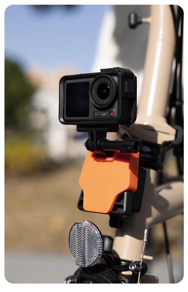 Pig Nose Light Mount & Camera Adapter for Brompton, Dahon, GoPro & DJI Osmo