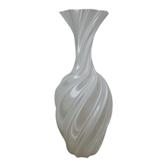 

Yousheng Художественная абстрактная ваза для цветов 3D-печатная пластиковая крученая ваза Держатель контейнер для цветов Домашний офис Настольное украшение Декоративные цветочные растения белый