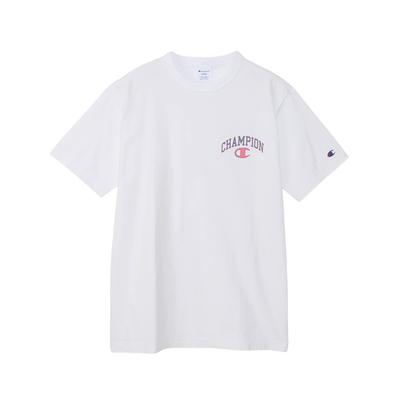 Short Round Graphic Logo Short Sleeve Basic L [Champion] T-shirt, Sleeve, Neck, 100% Cotton, Print, T-shirt, C8-X319, Men's, White,