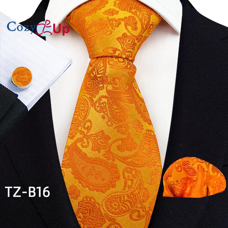 Cozy Up Three-piece Set Paisley Fashion Business Men's Tie Includes Tie Cufflinks Handkerchief