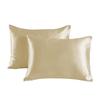 1 pair of large silk satin pillowcase simple solid color bedding household smooth multicolor satin pillowcase household