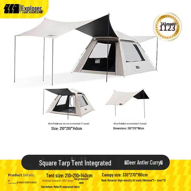 Explorer Automatic Pop-up Camping Tent with Silver-Coated Tarp