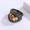 Style Black Retro Red Sun Ring Gold Plated Ring Trendy Versatile Jewelry