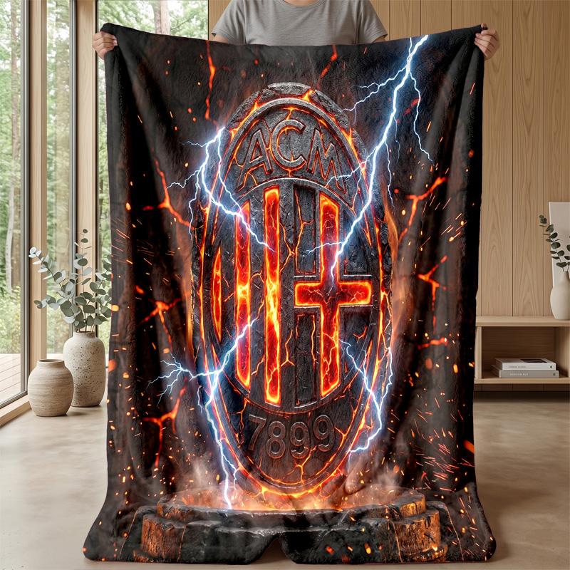 AC Milan Theme blanket Soft Flannel Blanket Plush Throw Blanket Cozy Sofa Bed Blanket for Home Decor