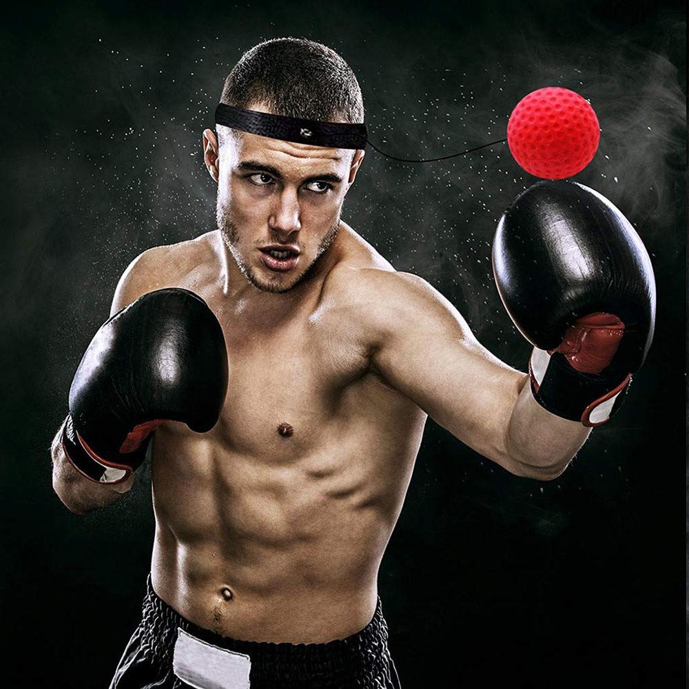 Boxen Magischer Ball Reflexgeschwindigkeitstraining mit Stirnband Boxen Schlagbälle Hand-Auge-Koordination Fitness Kampfsportzubehör