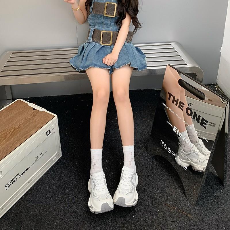 Platform muffin little white shoes women's summer 2025 new fashion versatile outer wear sports and leisure lace-up