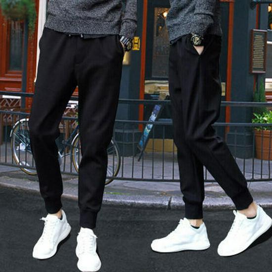 Men's 2024 Warm Lambskin Thickened Plus Velvet Sweatpants - Autumn/Winter Loose Fit Sports & Workwear Trousers