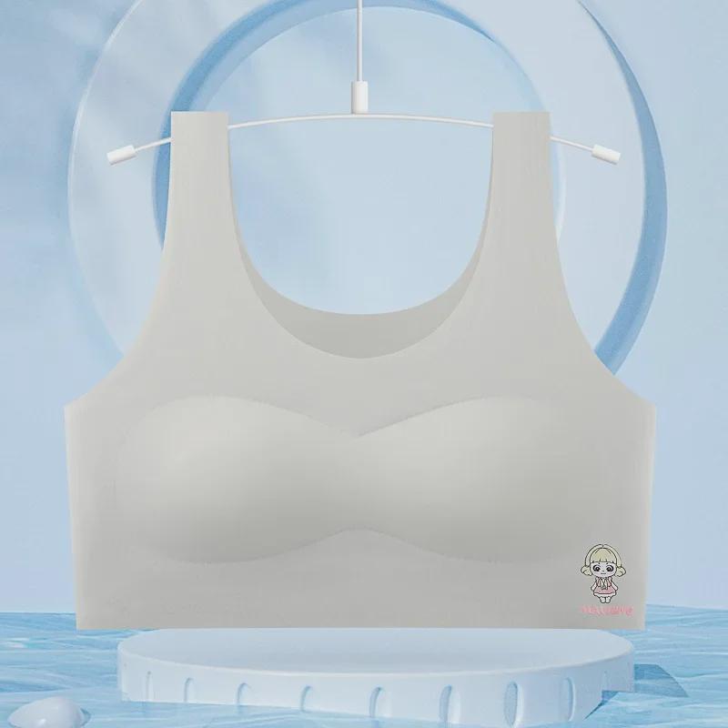 Seamless Ice Silk Cartoon Bra for Teen Girls - Comfortable and Stylish