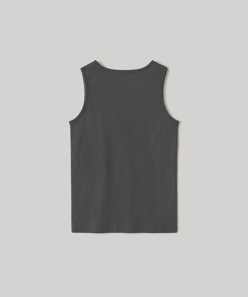 ANOTHER OFFICE Dyed Ribbed Scoop Neck Tank (Charcoal)