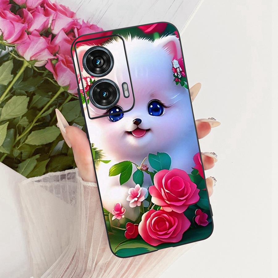 For Motorola Edge 50 Fusion Case XT2429-1 Soft TPU Flower Protective Phone Cases For Motorola G96 motog96 5G Fundas Cover Coque