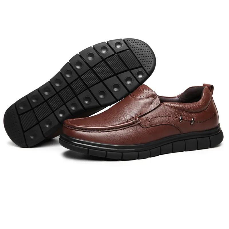 New Genuine Leather Casual Shoes for Men Handmade Slip on Flats Versatile Outdoor Walking Footwear Loafers Breathable Sneakers