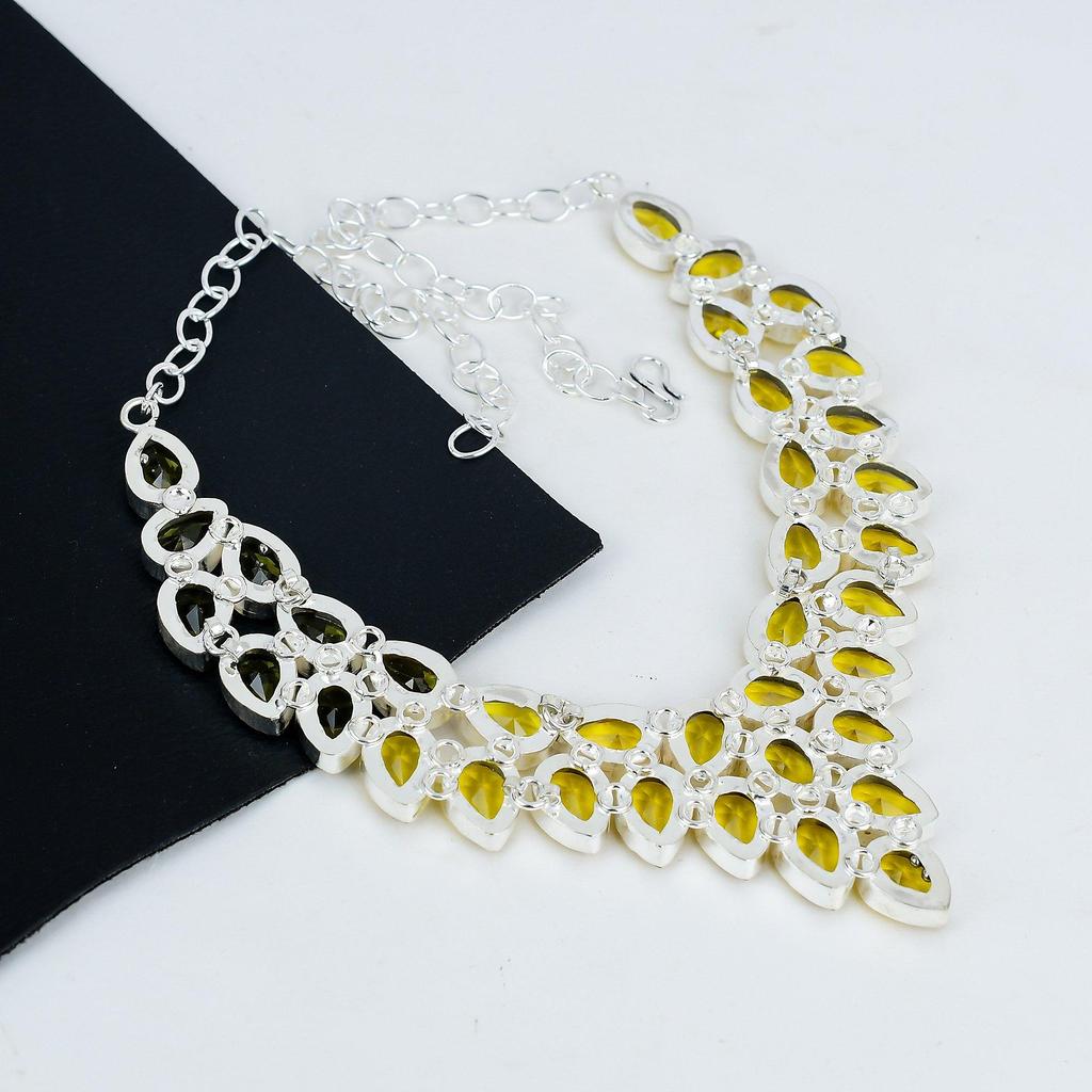 Collier délicat en argent sterling 925 avec citrine, fait main, pour femme, unisexe, cadeau d'anniversaire