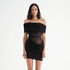European and American summer new sexy one-word shoulder sexy hip skirt fashion mesh splicing slim dress