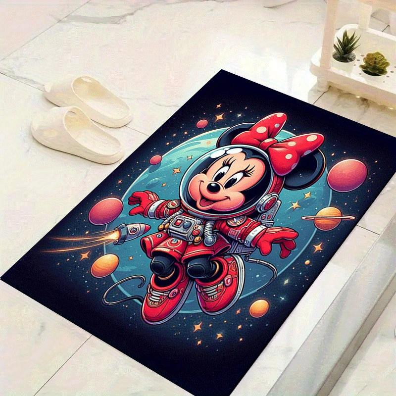 

1pc Minnie Planet Pattern Area Rug Soft Flannel Floor Mat for Living Room,Office,Bedroom and Carpet,Sofa Coffee Table Floor Mat 60cm by 90cm