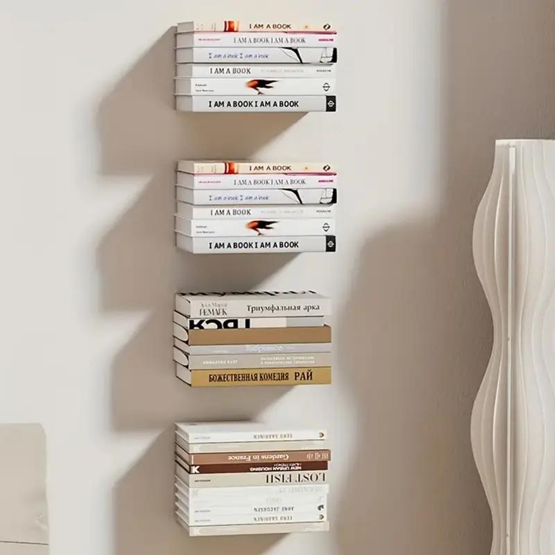 1PCS Invisible Bookshelf Wall Mounted Storage Rack Hidden Suspended Storage Rack Book Wall Support Rack