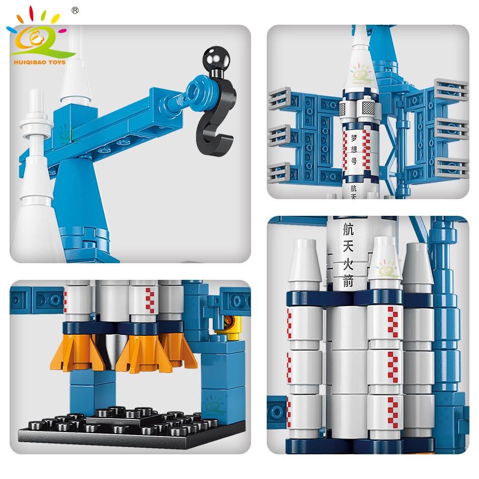 Non-Toxic Mini Space Aviation Manned Rocket Model Building Blocks City Aerospace Bricks Children Construction Toys For Kids