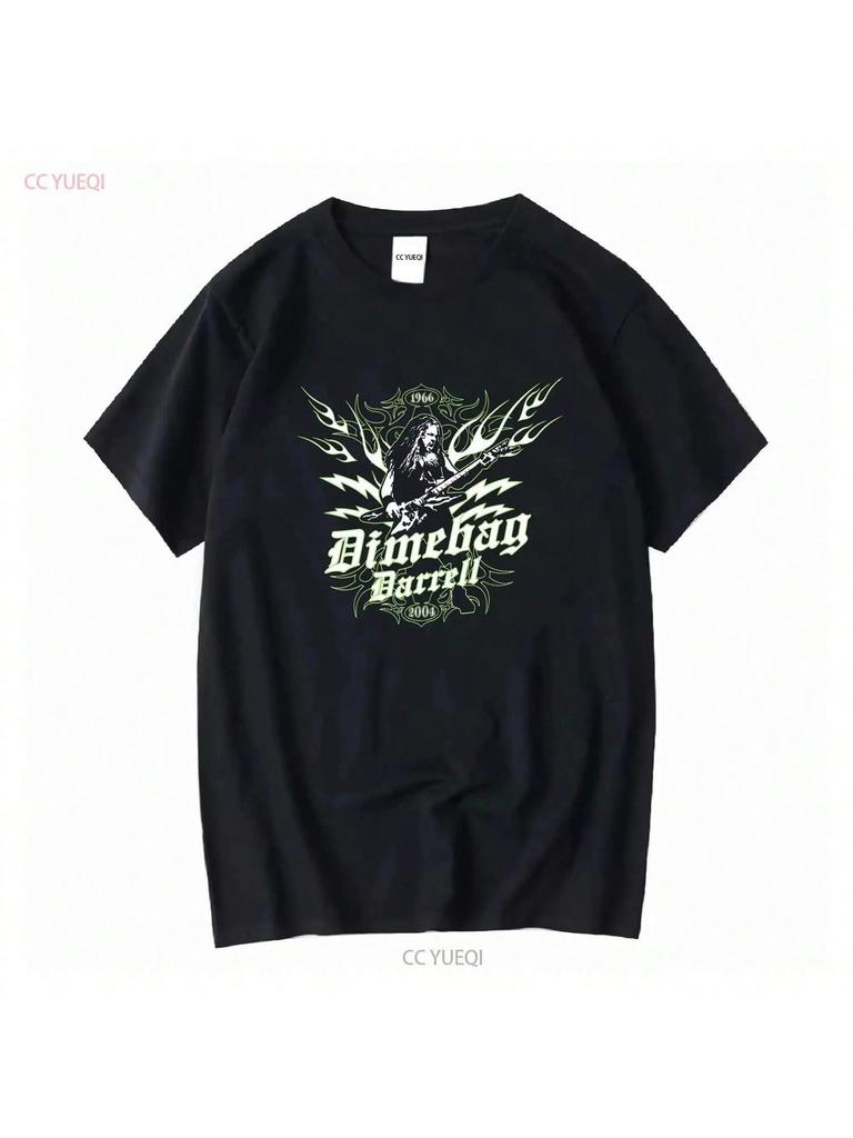 Vintage Dimebag Darrell T Shirt Size Large Black 2004 Rock Punk Music Guitar Vintage Washed Streetwear Designer Clothes Soft