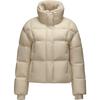Women's Short Stand Collar Down Jacket with Faux Lambswool Collar