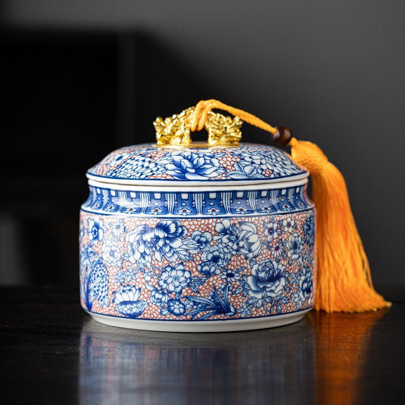 

Creative Blue and White Porcelain Storage Jar Retro Ceramic Candy Box Household Nut Coffee Bean Medicinal Herb Storage Jar New срібний