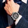 Men Luxury Rainbow Zircon Bezel Skeleton Quartz Watch Luminous Hands Waterproof Silicone Strap Hip Hop Sport Wristwatch Male Gift Clock