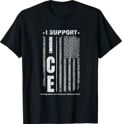 Satirical I Support ICE Themed Parody Graphic T-Shirt TRENDING Unisex T-Shirt