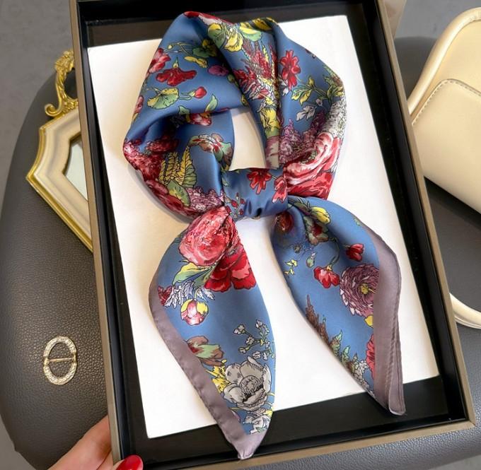 

Модный принт шелковый квадратный шарф женский атласный шейный платок весенняя повязка для волос фуляр бандана эшарп галстук шаль накидка One Size