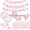 Pink Bow Birthday Party Disposable Tableware Set