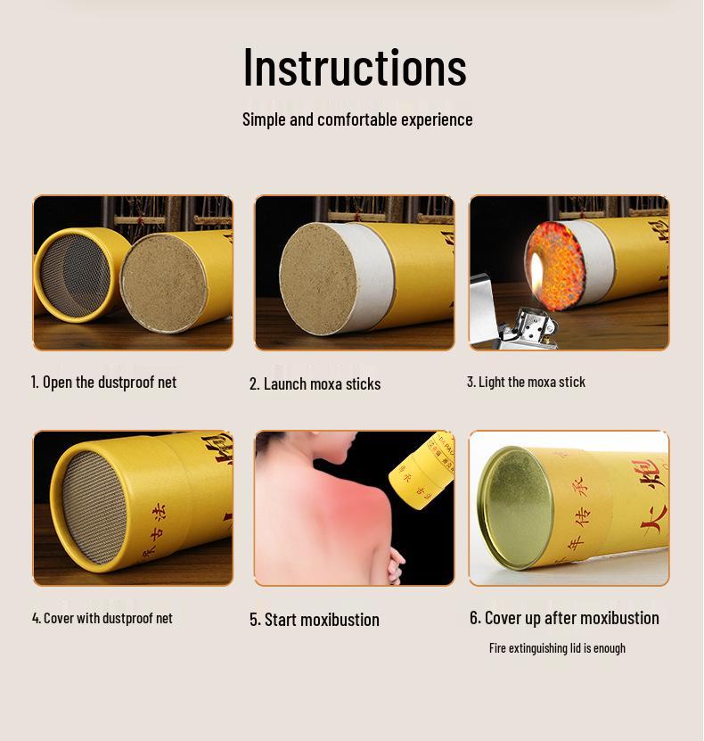 7cm Cannon Moxibustion Stick with Extinguisher - Thickened Thunder Fire Moxa Stick