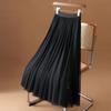 Elegant Women Tulle Skirt Korean Fashion Mesh White A Line Ladies Pleated Skirt Summer Chic High Waist Black Party
