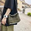 2024 Japanese Ins Canvas Retro Women's Shoulder Bag with Frayed Edges