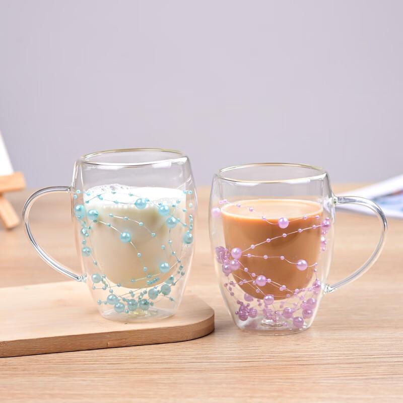 Shangqi Double Wall Glass Coffee Mugs, Set of 2