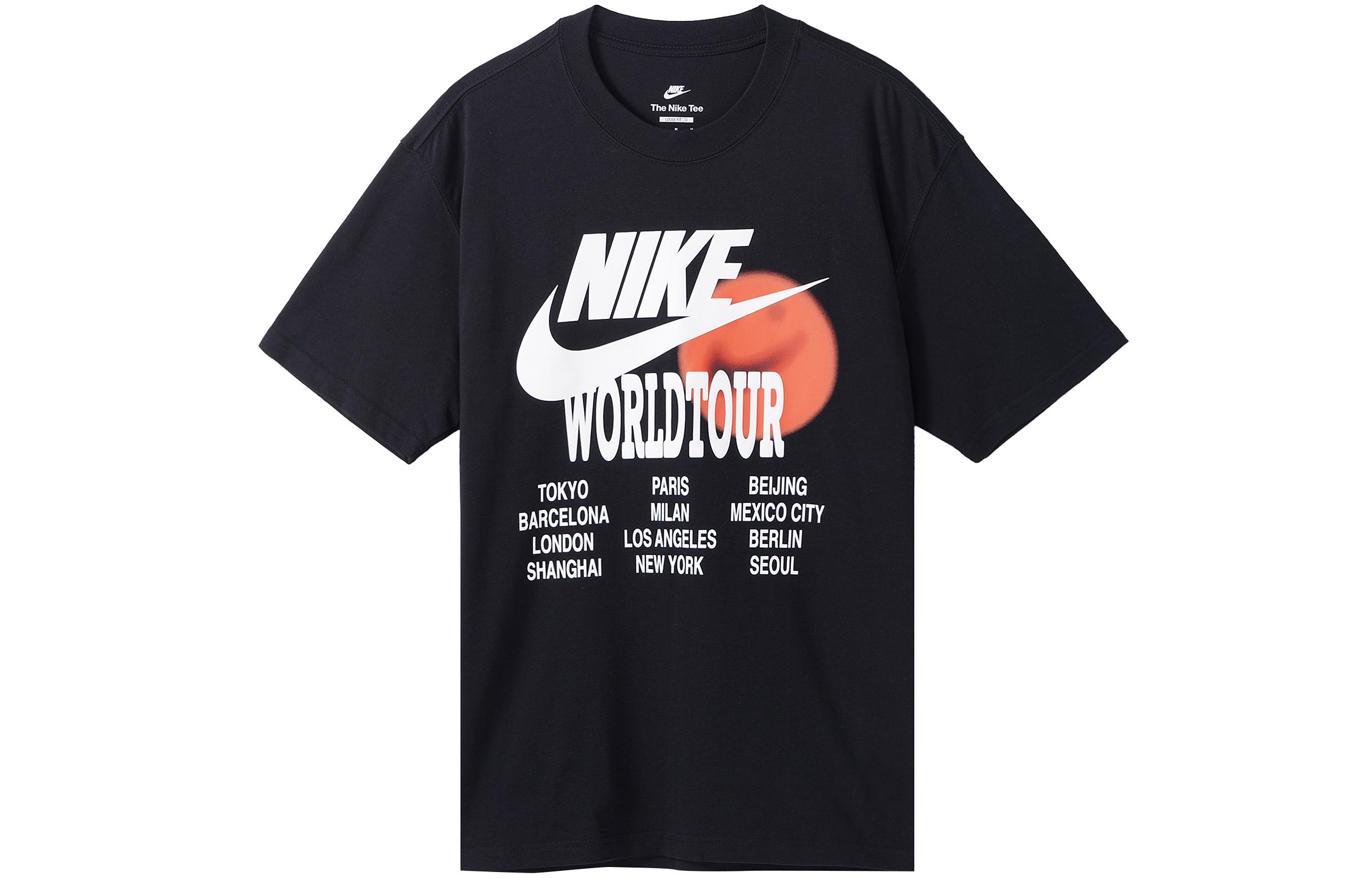 

Nike T Shirts Men s Black Crew Neck Moderate Straight Fit DO2032-010 L