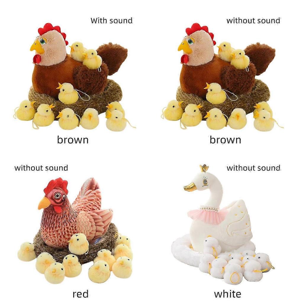 26-27 Mommy Farm Hen Plush With Hen Plush,Eggs,Chicken Toys Christmas Easter Basket Gifts Children's Birthday Party Surprise