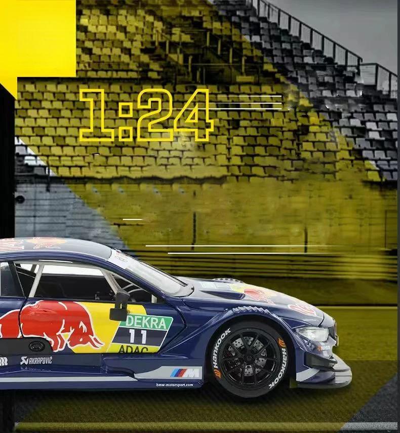 1/24 Scale BMW M4 GT3 Red Bull Co-brand Alloy Sports Car Model Diecasts Metal Racing Vehicles Car Model Sound and Light Kids Toys Gift