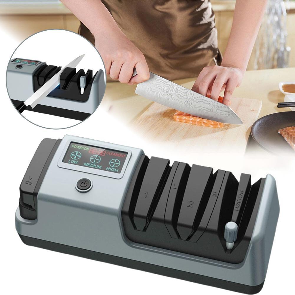 4-in-1 Electric Knife Sharpener with Adjustable Digital Display for Straight/Serrated Knives Ceramic Knives & Scissors
