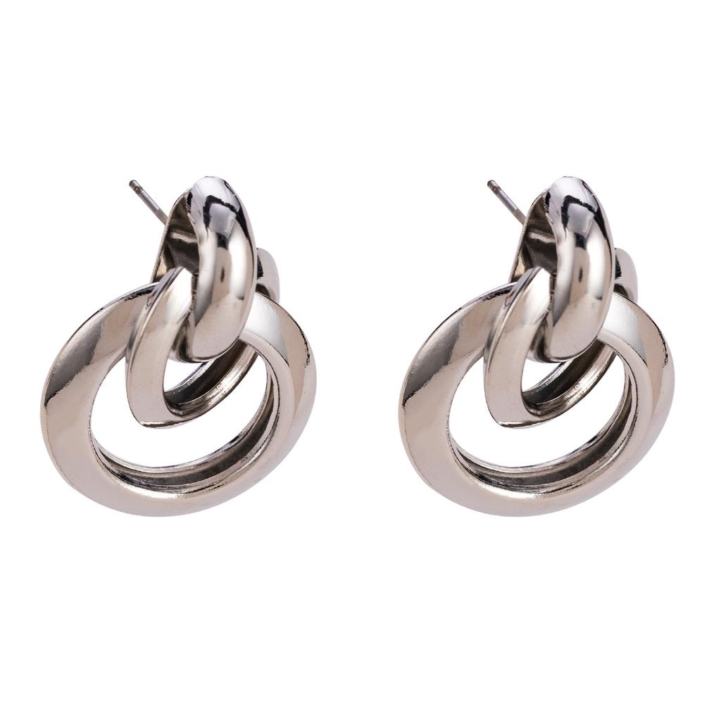 Fashion Statement Earrings Metal Round Geometric Earrings For Women Hanging Dangle Modern Jewelry Punk