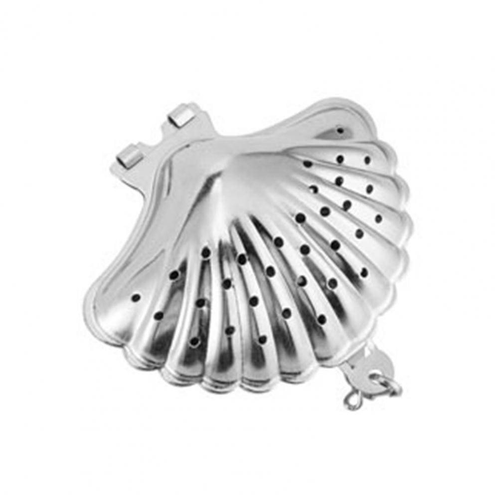 Tea Infuser with Hook Reusable Stainless Steel Cute Seashell Shaped Loose Tea Infuser Teapots Accessories
