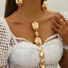 European and American Design Glossy Metal Folds Irregular Pendant Necklace Collarbone Necklace