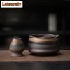 Retro Gilded Iron Glazed Coarse Pottery Tea Set Complete Set Matcha Whisk Japanese Matcha Set Kit Tea Holder Tea Ceremonial Gift