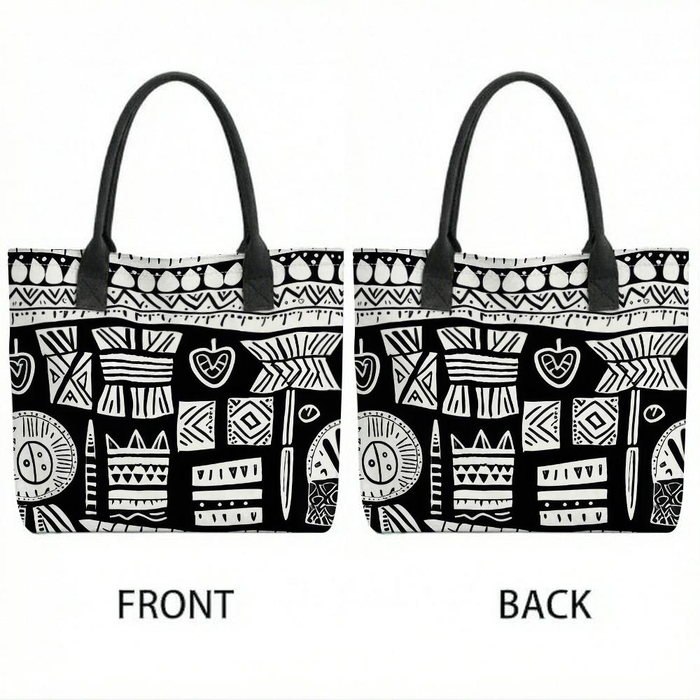 Bohemian Geometric Printed Tote Bag Large Casual Daily Carry Handbag for Women