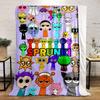 Colorful cartoon characters with big round eyes and varied designs. for all seasons blanket lunch break throw gift