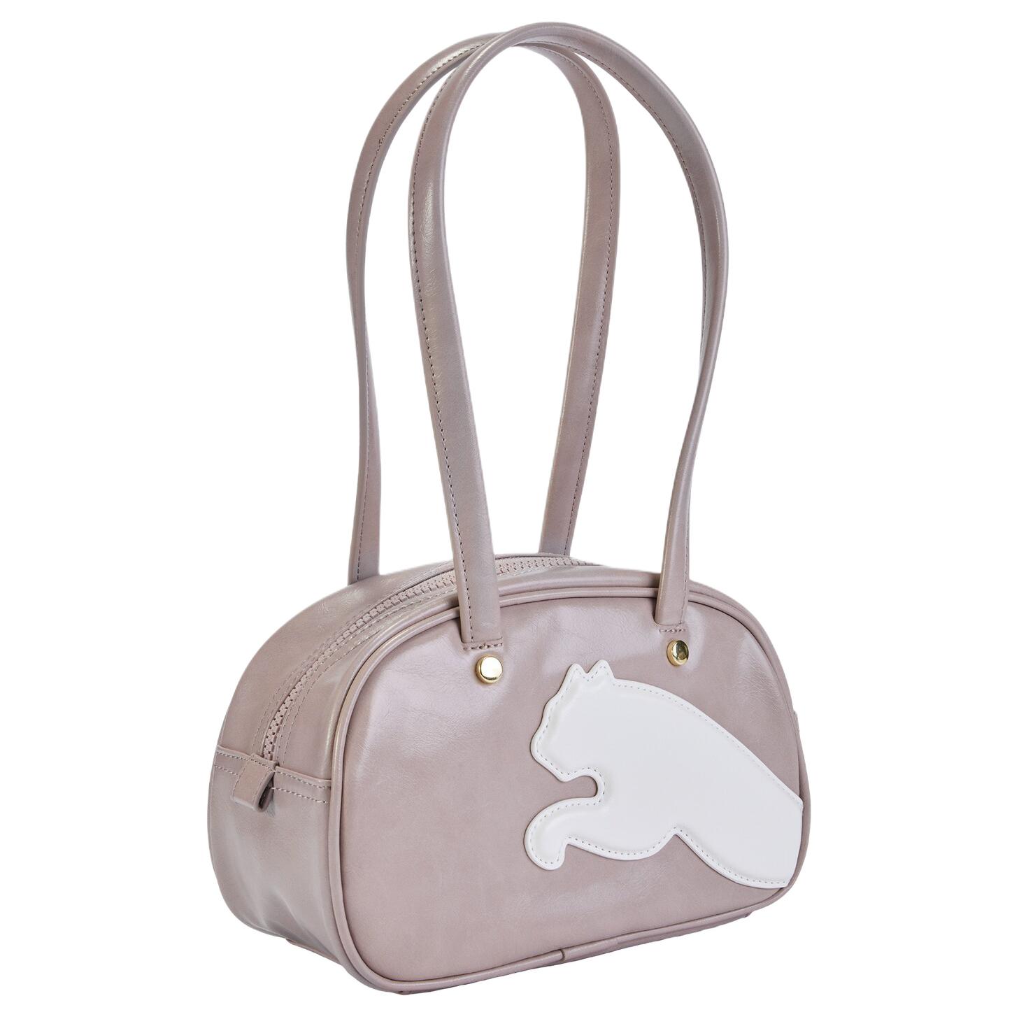 Puma Fashionable Versatile Synthetic Leather Bowling Bag Women Shoulder Bag Rose-Latte Warm-White 09284602 Rose Latte & Warm White