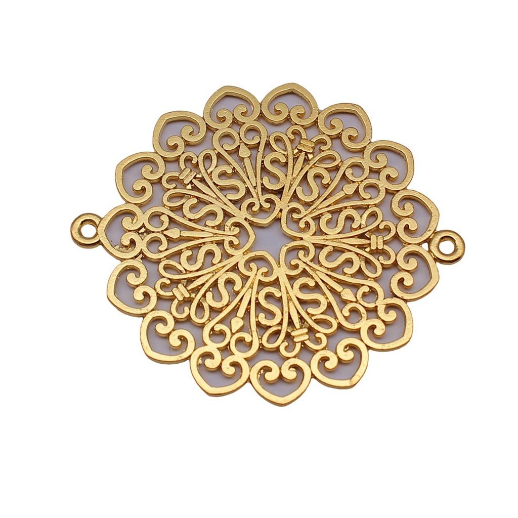 Filigree Diamond Shaped Connectors Ornate Multi Loop Links For Jewelry